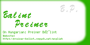 balint preiner business card